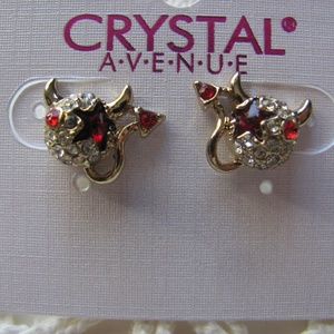 CRYSTAL AVE. Lil Devil Halloween Post Earrings Bra